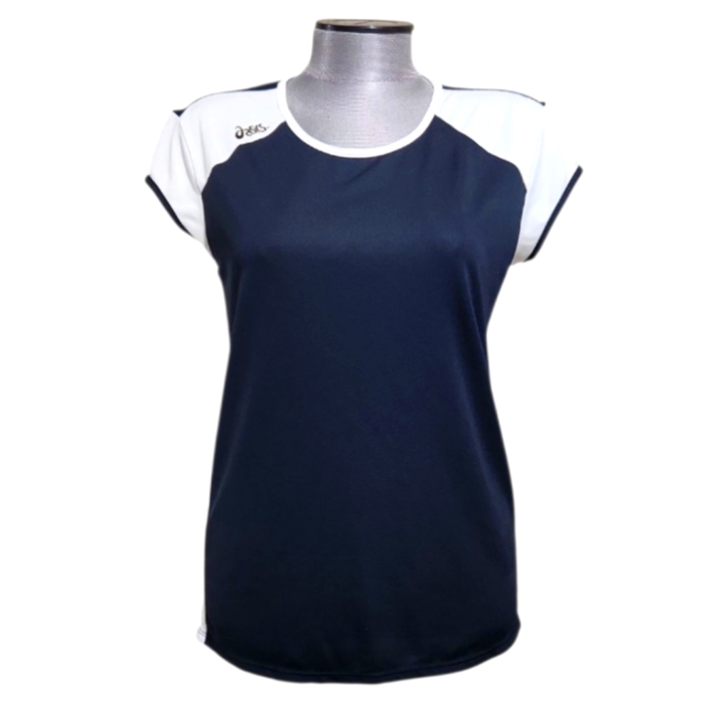 Asics Navy & White Capped Sleeve Workout Top (M)